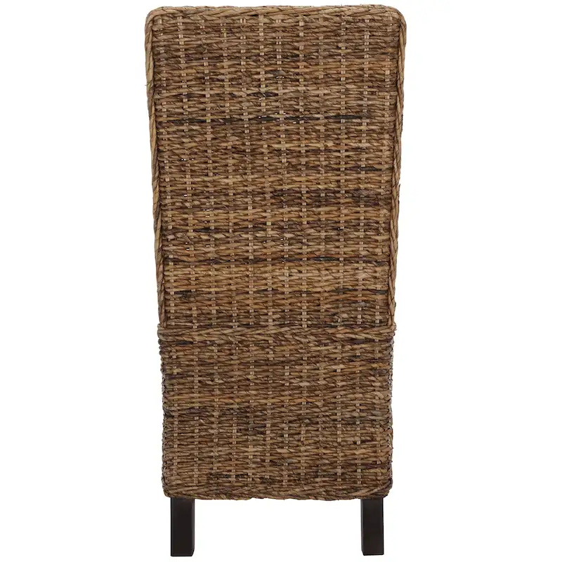 Lot de 2 chaises de salle à manger en osier naturel 48L x 56P x 104H cm, style bohème côtier