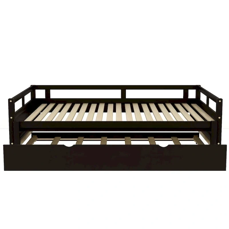Lit gigogne extensible, Lit gigogne en bois avec tiroir-lit