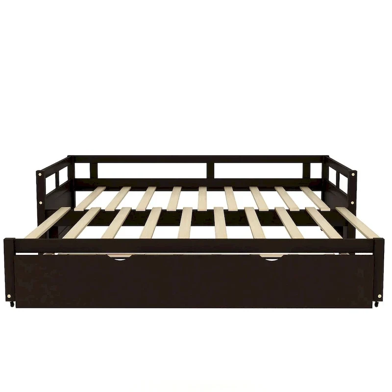 Lit gigogne extensible, Lit gigogne en bois avec tiroir-lit