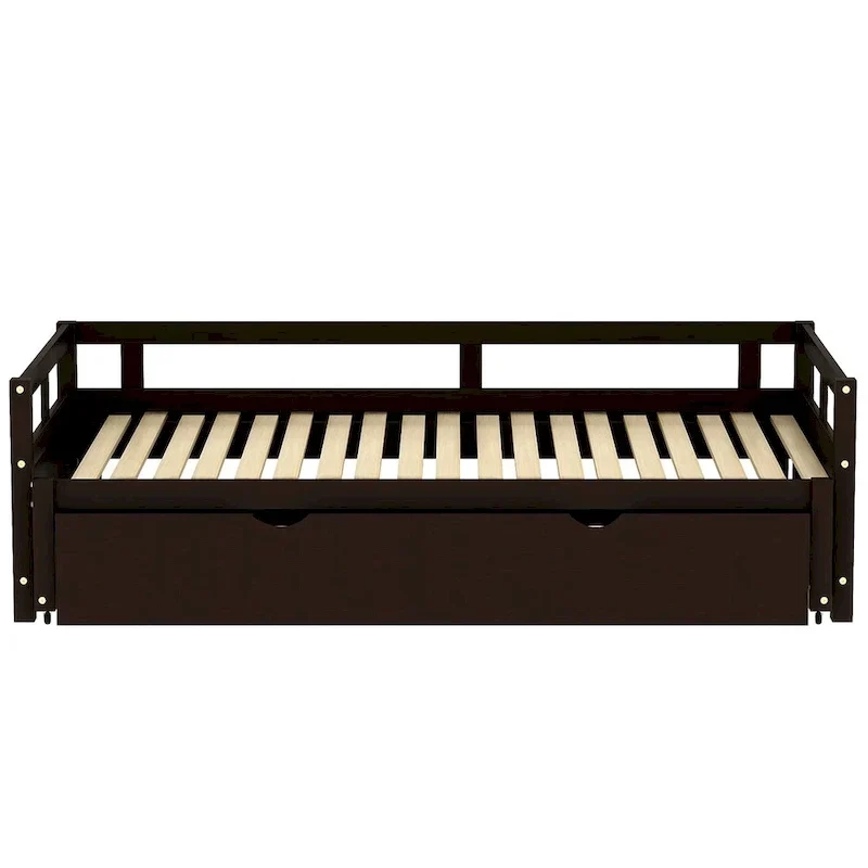 Lit gigogne extensible, Lit gigogne en bois avec tiroir-lit