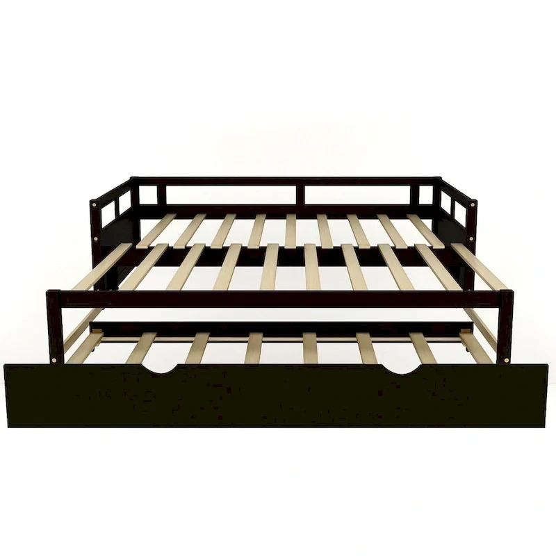 Lit gigogne extensible, Lit gigogne en bois avec tiroir-lit