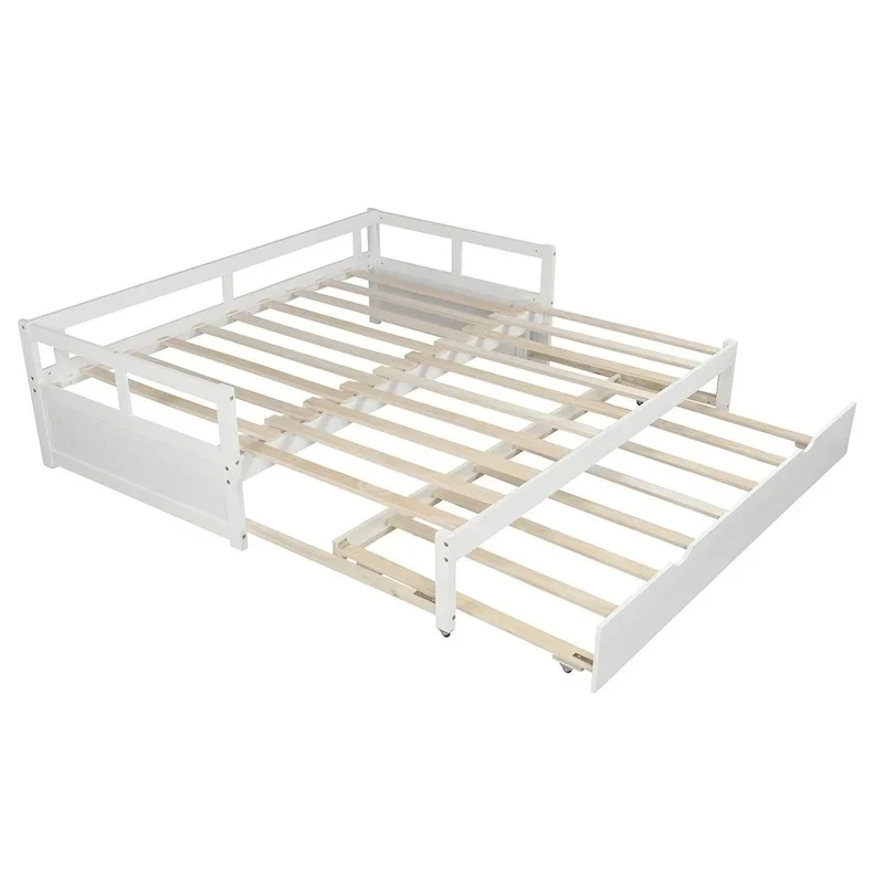 Lit gigogne extensible, Lit gigogne en bois avec tiroir-lit