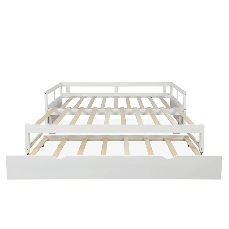 Lit gigogne extensible, Lit gigogne en bois avec tiroir-lit
