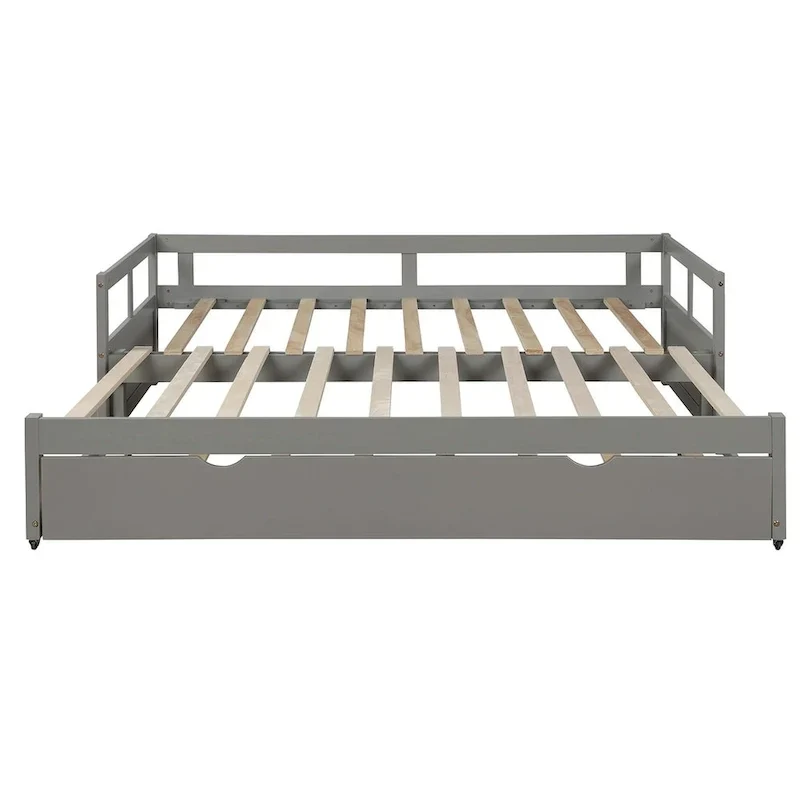 Lit gigogne extensible, Lit gigogne en bois avec tiroir-lit