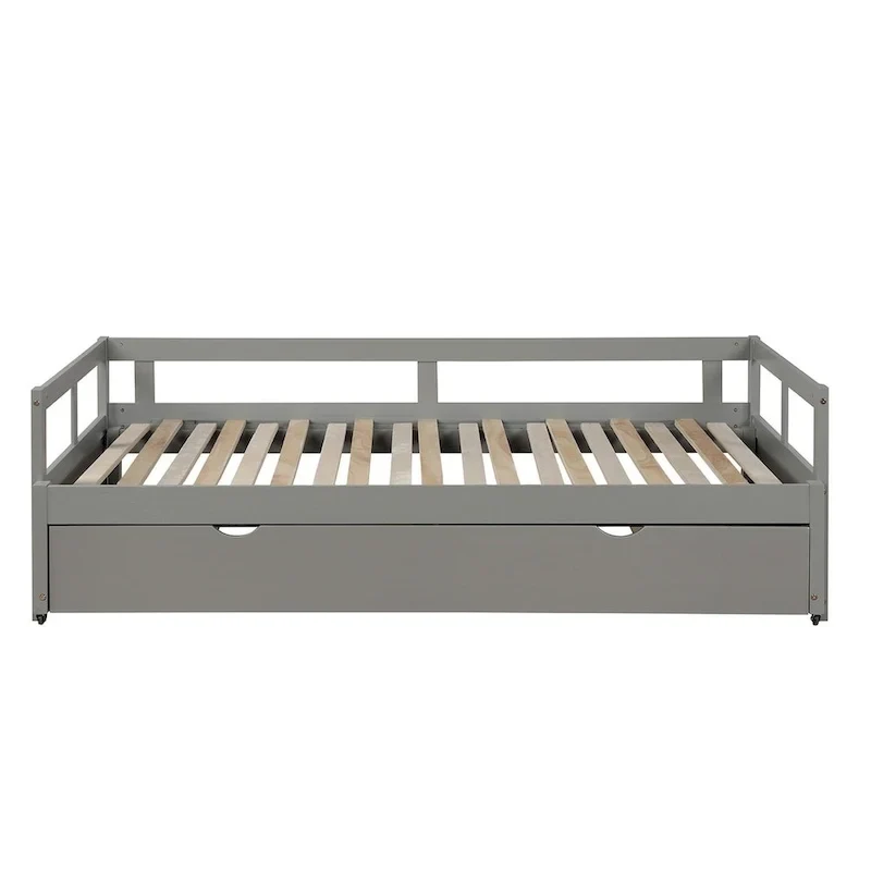 Lit gigogne extensible, Lit gigogne en bois avec tiroir-lit