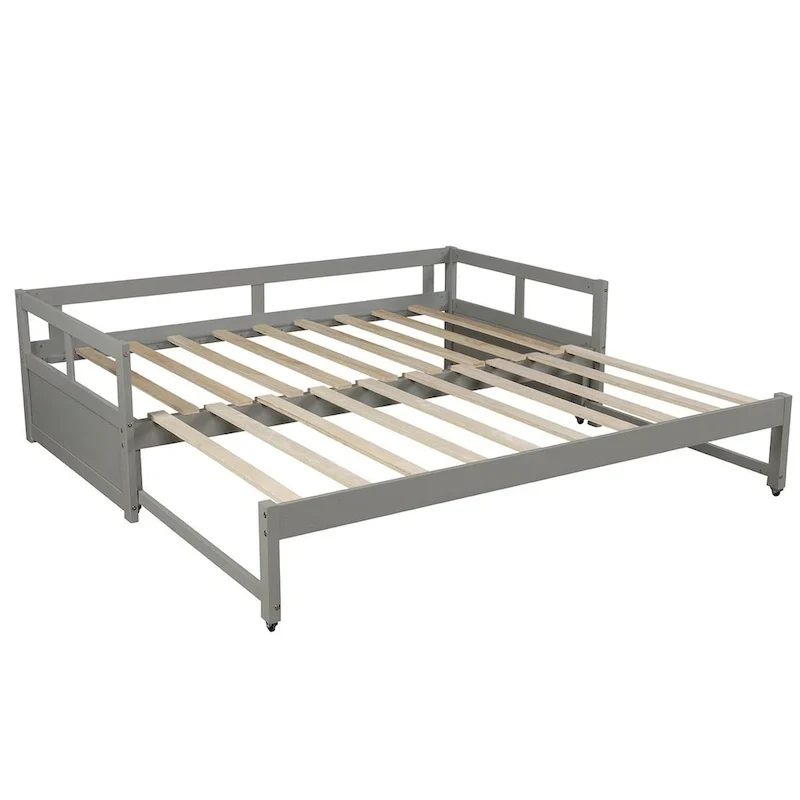 Lit gigogne extensible, Lit gigogne en bois avec tiroir-lit