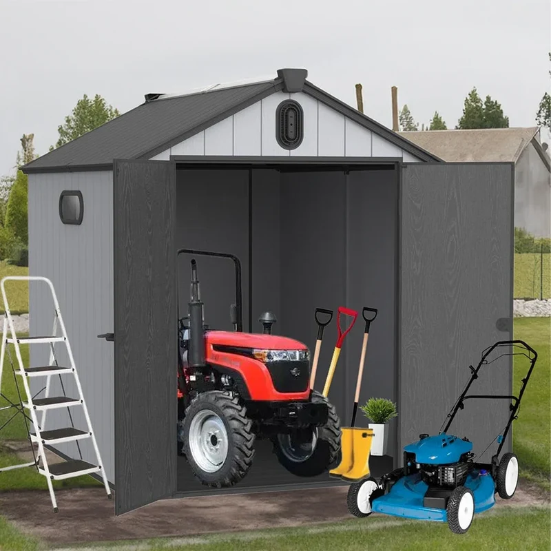 Abri de jardin en résine toutes saisons avec plancher, 1,8 m x 1,2 m/1,8 m x 2,4 m/2,4 m x 1,8 m/2,4 m x 3 m, Spire Tool Shed