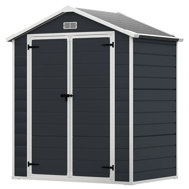 Abri de jardin en résine toutes saisons avec plancher, 1,8 m x 1,2 m/1,8 m x 2,4 m/2,4 m x 1,8 m/2,4 m x 3 m, Spire Tool Shed