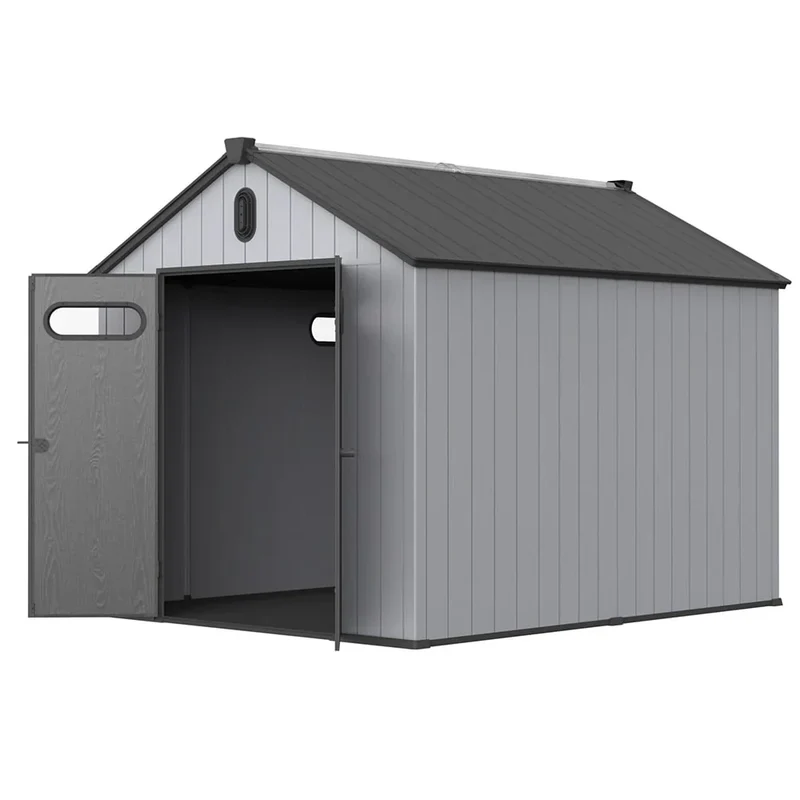 Abri de jardin en résine toutes saisons avec plancher, 1,8 m x 1,2 m/1,8 m x 2,4 m/2,4 m x 1,8 m/2,4 m x 3 m, Spire Tool Shed