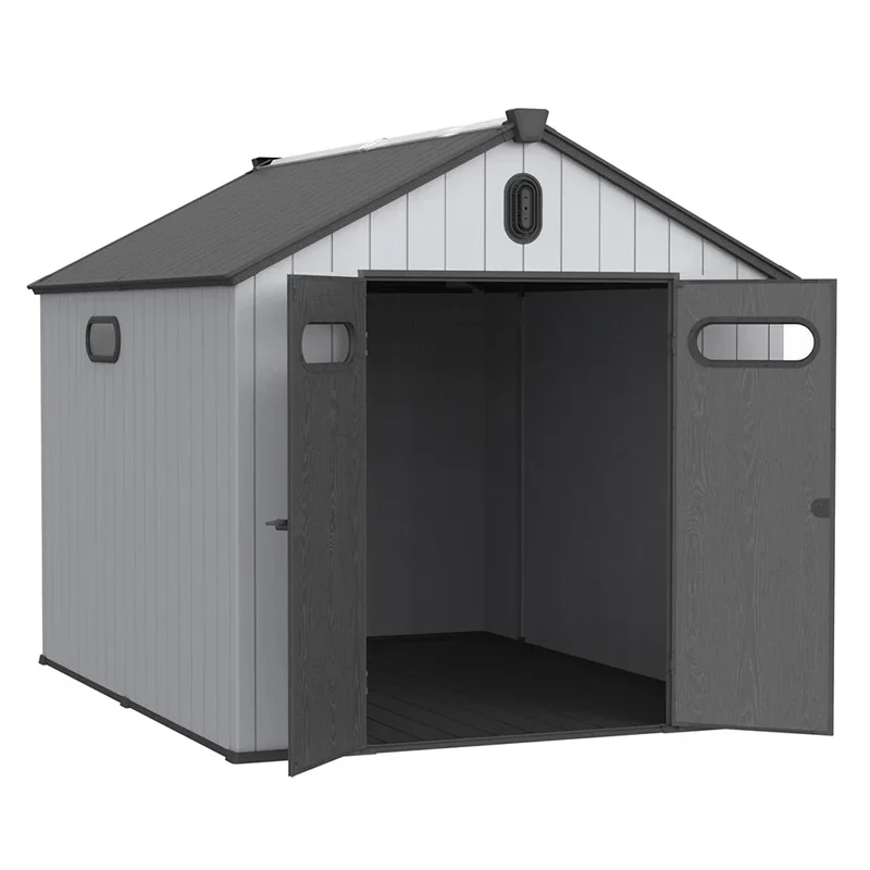 Abri de jardin en résine toutes saisons avec plancher, 1,8 m x 1,2 m/1,8 m x 2,4 m/2,4 m x 1,8 m/2,4 m x 3 m, Spire Tool Shed
