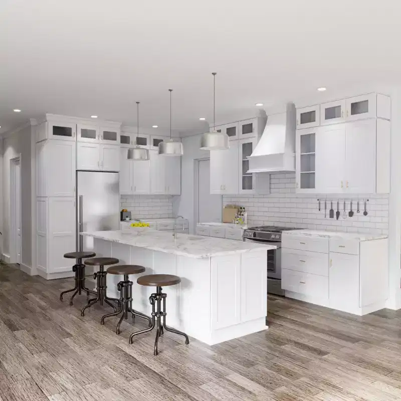 Meuble haut de cuisine Homlux blanc de style shaker, facile à monter, prêt à assembler