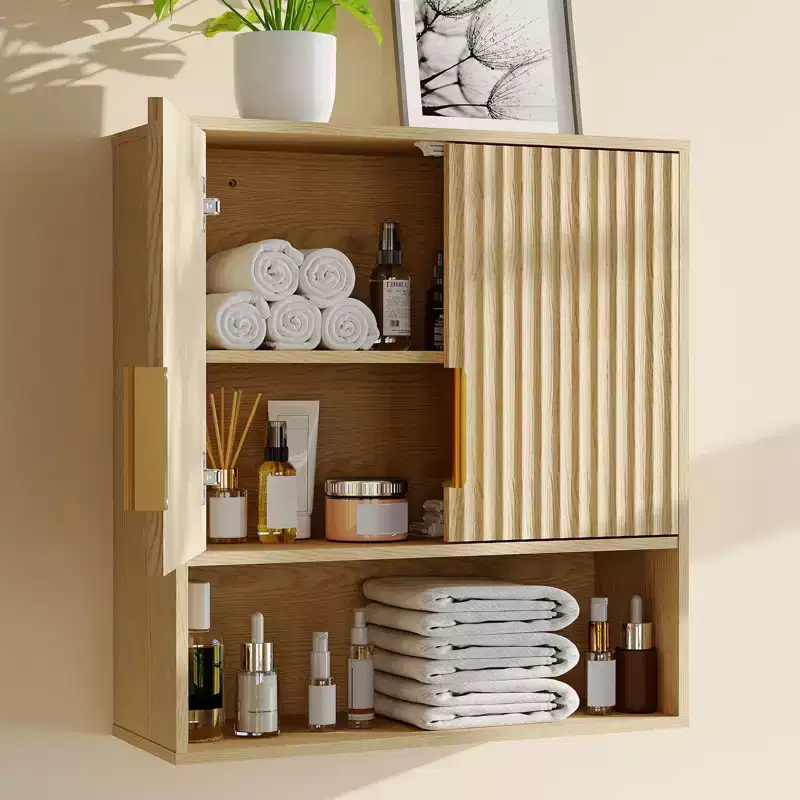 Armoire murale de salle de bain - Armoire à pharmacie avec portes coulissantes et étagère réglable - Armoire murale de 25x23,6x9 pouces