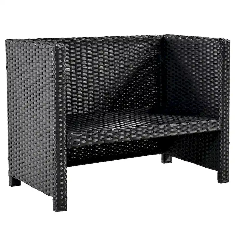 Canapé d'angle d'extérieur en rotin pour spa, forme quadrilatérale