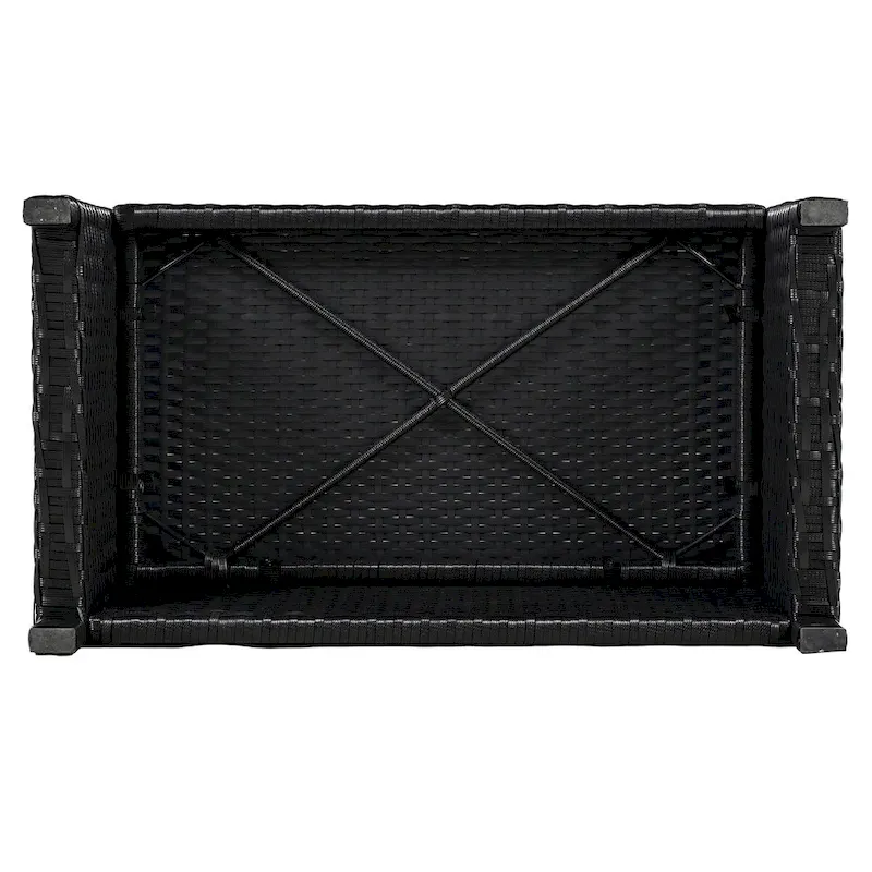 Canapé d'angle d'extérieur en rotin pour spa, forme quadrilatérale