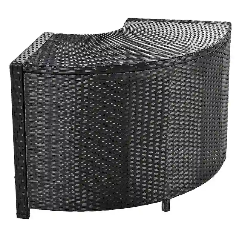 Canapé d'angle d'extérieur en rotin pour spa, forme quadrilatérale