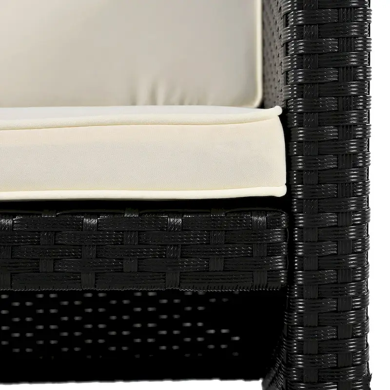 Canapé d'angle d'extérieur en rotin pour spa, forme quadrilatérale