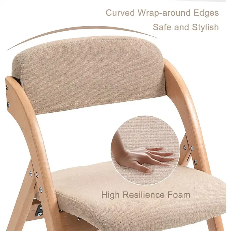 Chaises de salle à manger pliantes empilables en bois avec sièges rembourrés (lot de 4)