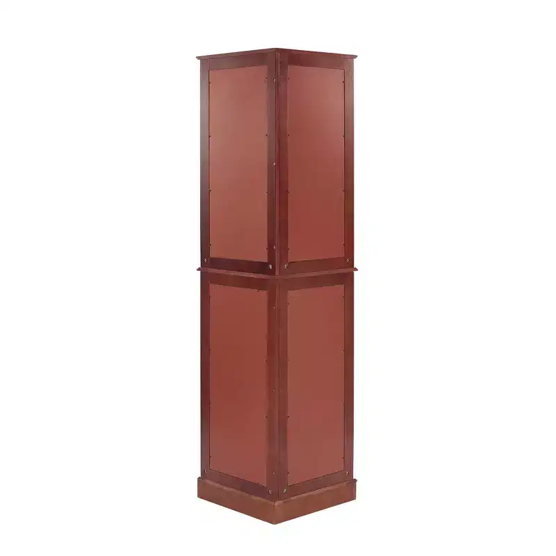 Vitrine d'angle, Merisier/Noyer, 4 portes vitrées