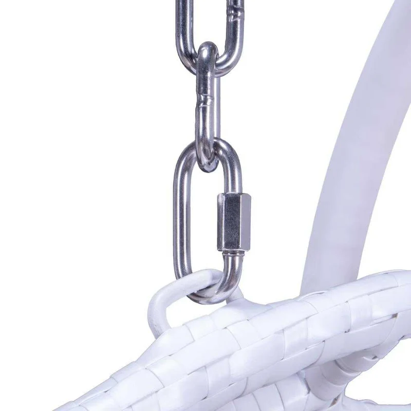LeisureMod Fauteuil suspendu œuf 2 places avec support - Balançoire / hamac de patio en rotin osier pour extérieur/intérieur avec coussins