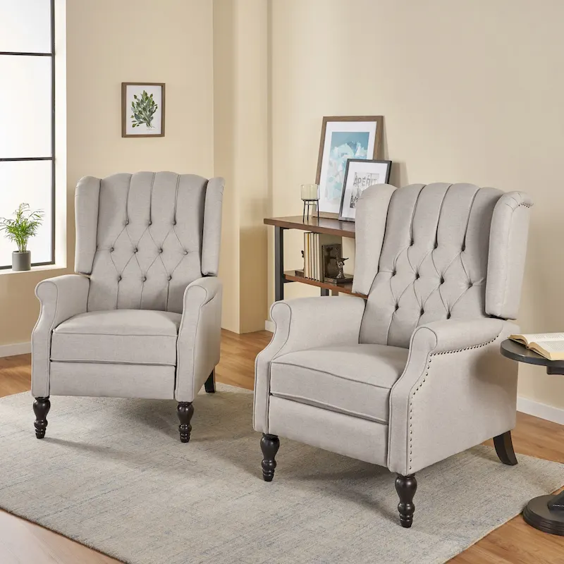 Fauteuils inclinables en tissu touffeté Walter (lot de 2) par Christopher Knight Home