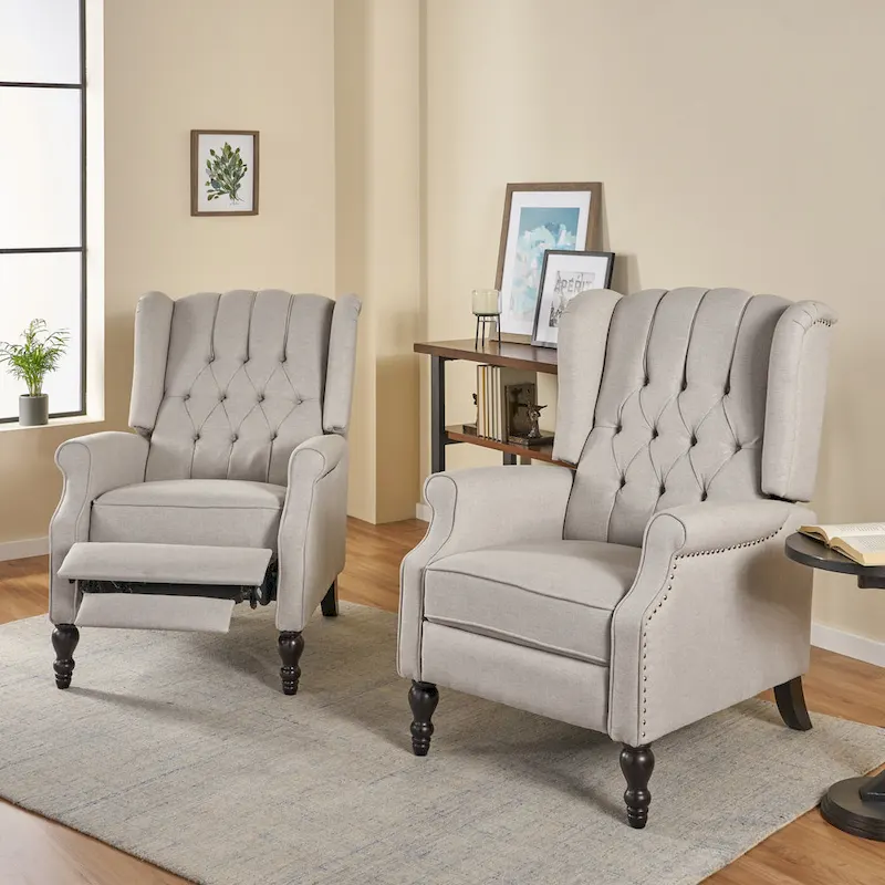 Fauteuils inclinables en tissu touffeté Walter (lot de 2) par Christopher Knight Home