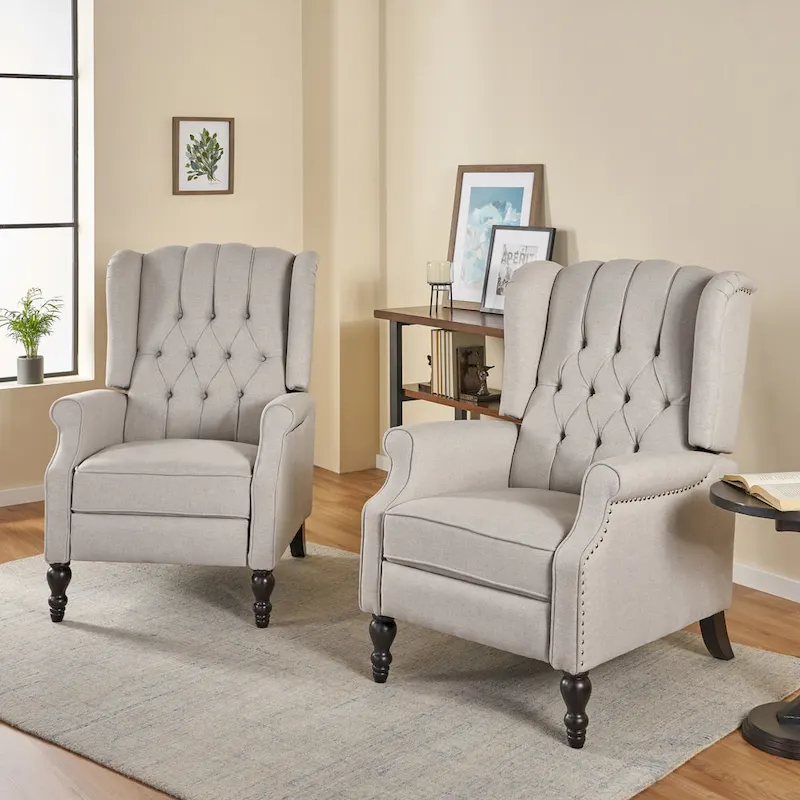 Fauteuils inclinables en tissu touffeté Walter (lot de 2) par Christopher Knight Home