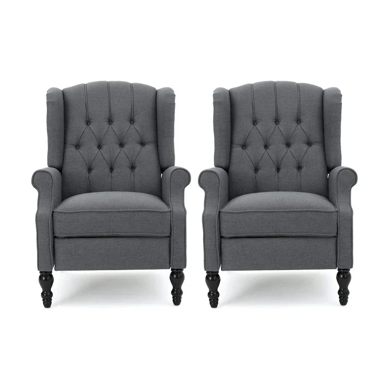 Fauteuils inclinables en tissu touffeté Walter (lot de 2) par Christopher Knight Home