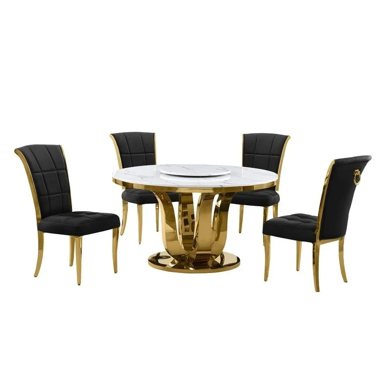Ensemble de salle à manger rond 5 pièces Best Quality Furniture D325-SC324-7