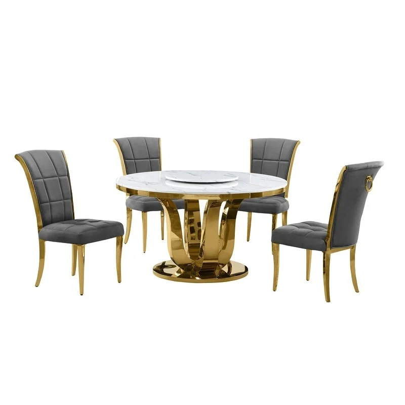 Ensemble de salle à manger rond 5 pièces Best Quality Furniture D325-SC324-7