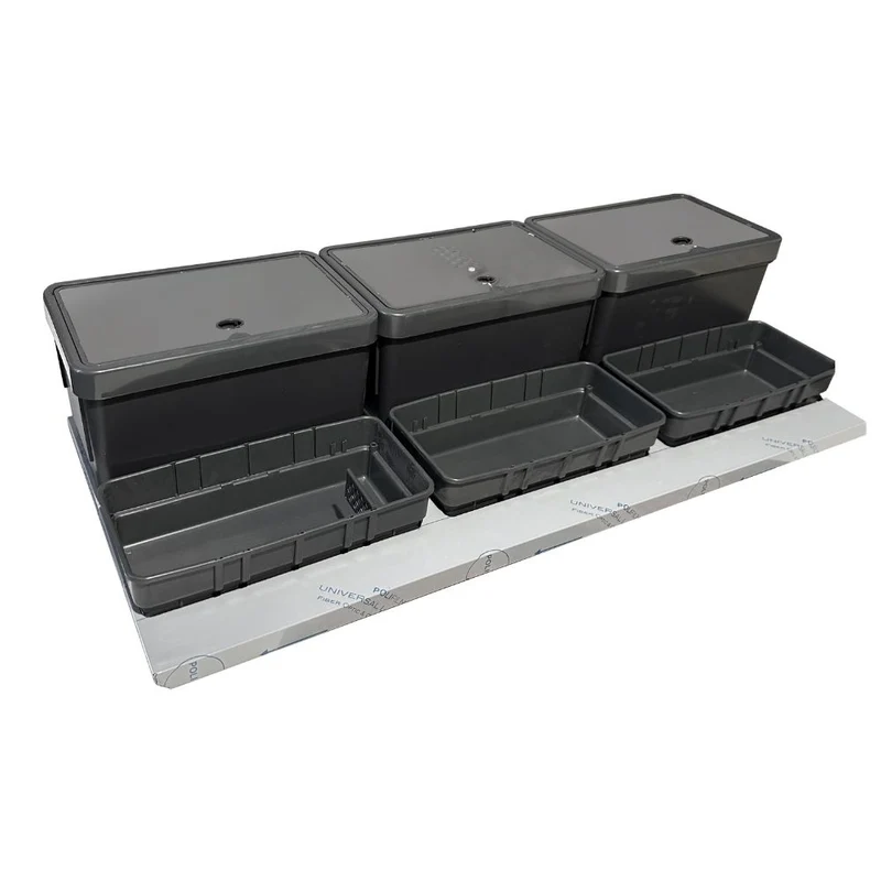 Pattumiera sottolavello 3 contenitori e 3 vaschette ABS filtro anti odore 110.5x48x24.5H DOIMO