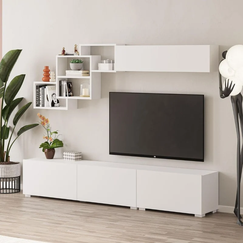 Parete attrezzata colore bianco 210x35x39H Free