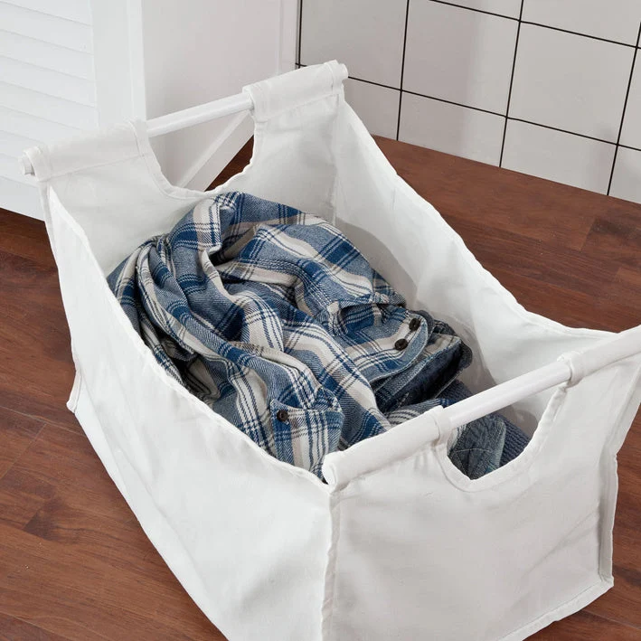 SoBuy | Wäschetruhe | Wäschesammler | Wäschekorb Weiß | FSR40-W