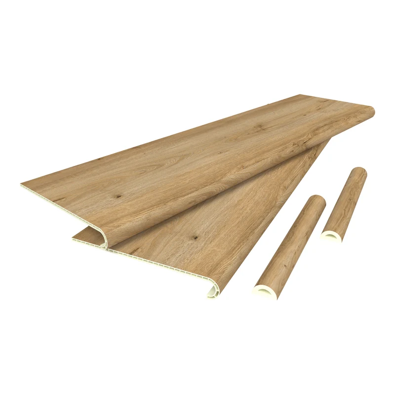 Lot de 6 revêtements d'escalier 120 x 32 cm effet chêne 03_0009913