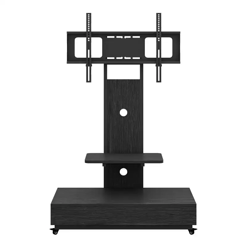 Meuble TV pour téléviseurs de 32 à 75 pouces, Chariot TV mobile à hauteur réglable avec tiroir et roulettes pour salon, chambre, bureaux -ModernLuxe