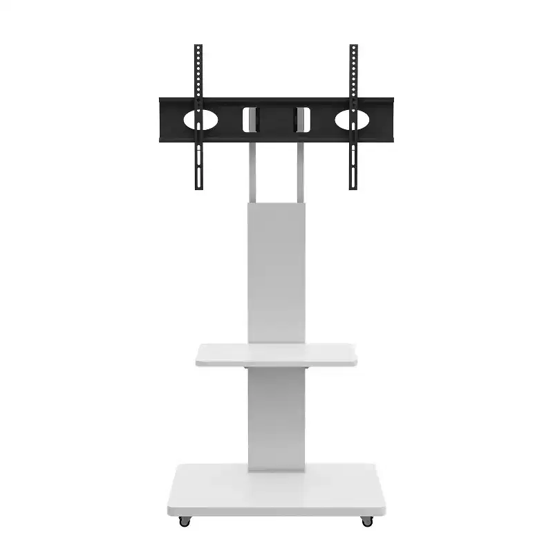 Meuble TV pour téléviseurs de 32 à 75 pouces, Chariot TV mobile à hauteur réglable avec tiroir et roulettes pour salon, chambre, bureaux -ModernLuxe