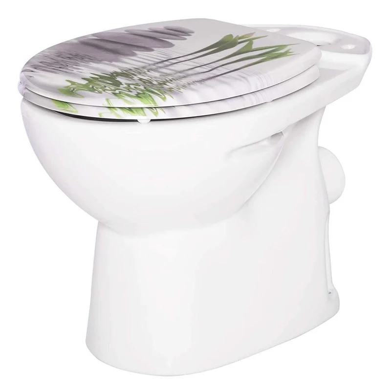Abattant WC siège de toilette à fermeture douce sièges de toilette antibactériens avec charnière réglable 19_0000734