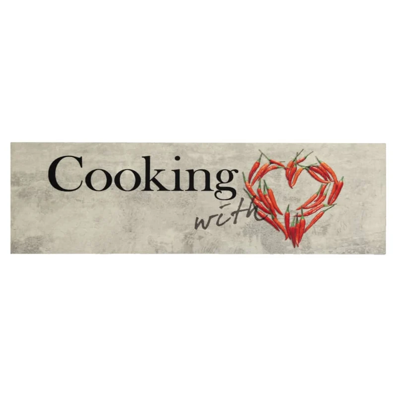 Tapis de cuisine lavable imprimé design élégant pratique 150 x 45 cm en velours rouge 02_0056462