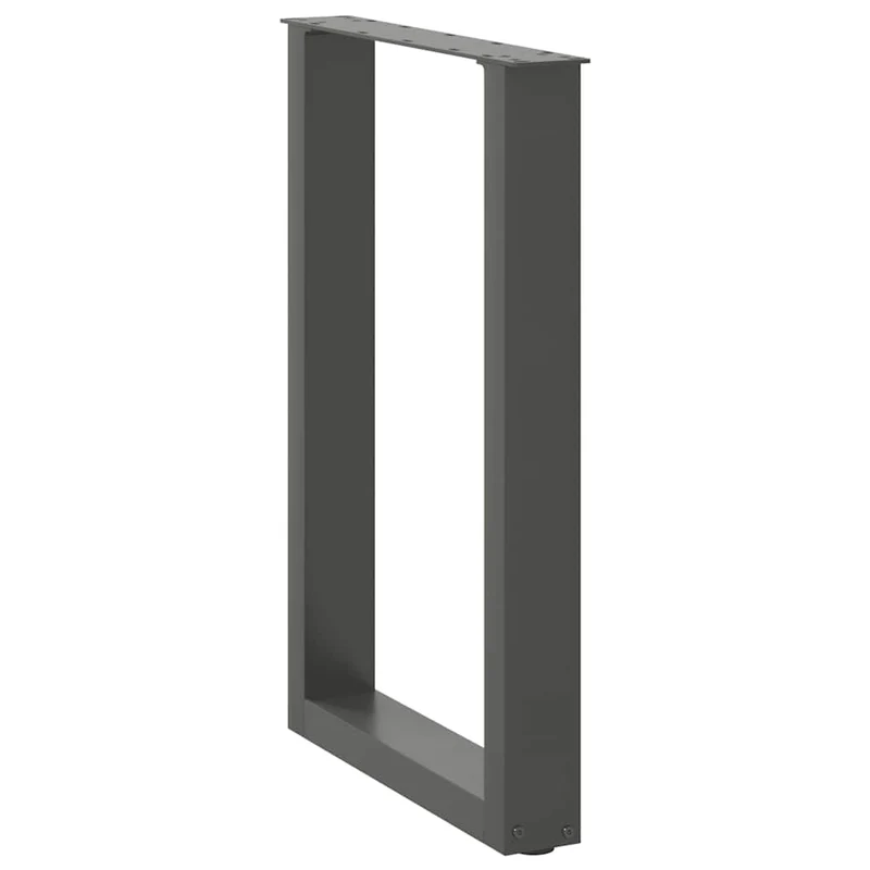 Lot de 2 pieds de table à manger en U ajustables 50 x 72 cm design moderne ambiance élégante en acier anthracite 02_0057418