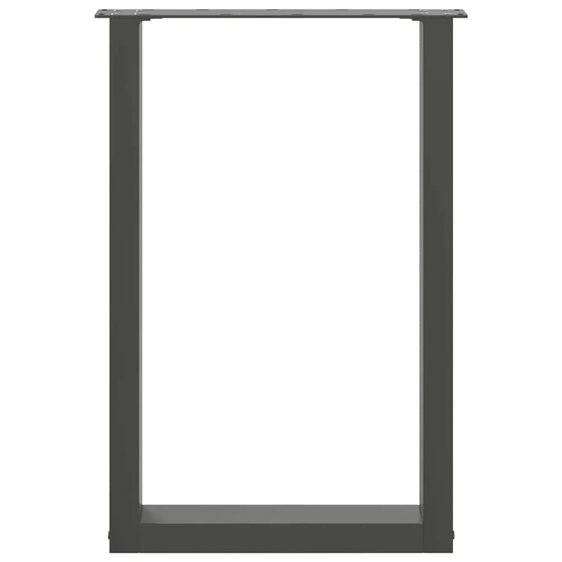 Lot de 2 pieds de table à manger en U ajustables 50 x 72 cm design moderne ambiance élégante en acier anthracite 02_0057418