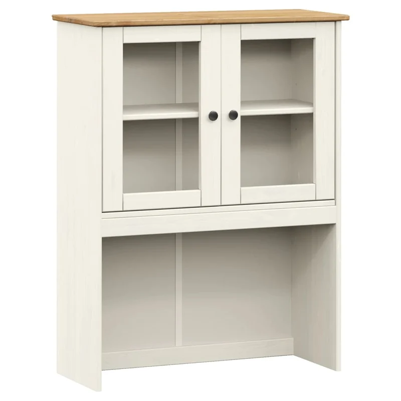 Buffet bahut commode armoire meuble de rangement organisateur cuisine salle de séjour salon haut 78 x 40 x 175 cm bois massif de pin blanc 02_0035661