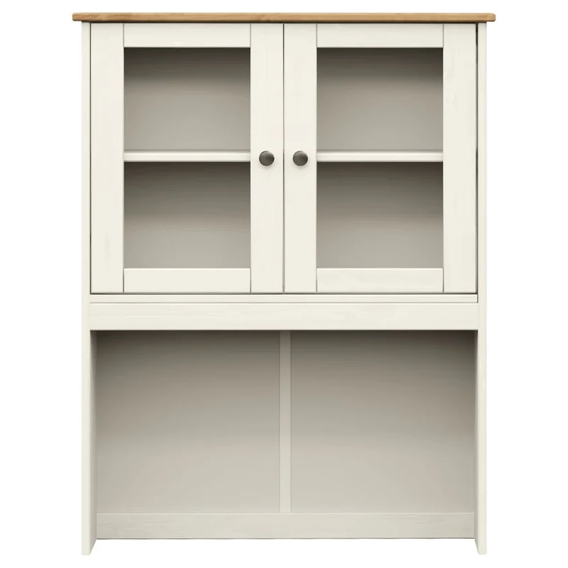 Buffet bahut commode armoire meuble de rangement organisateur cuisine salle de séjour salon haut 78 x 40 x 175 cm bois massif de pin blanc 02_0035661