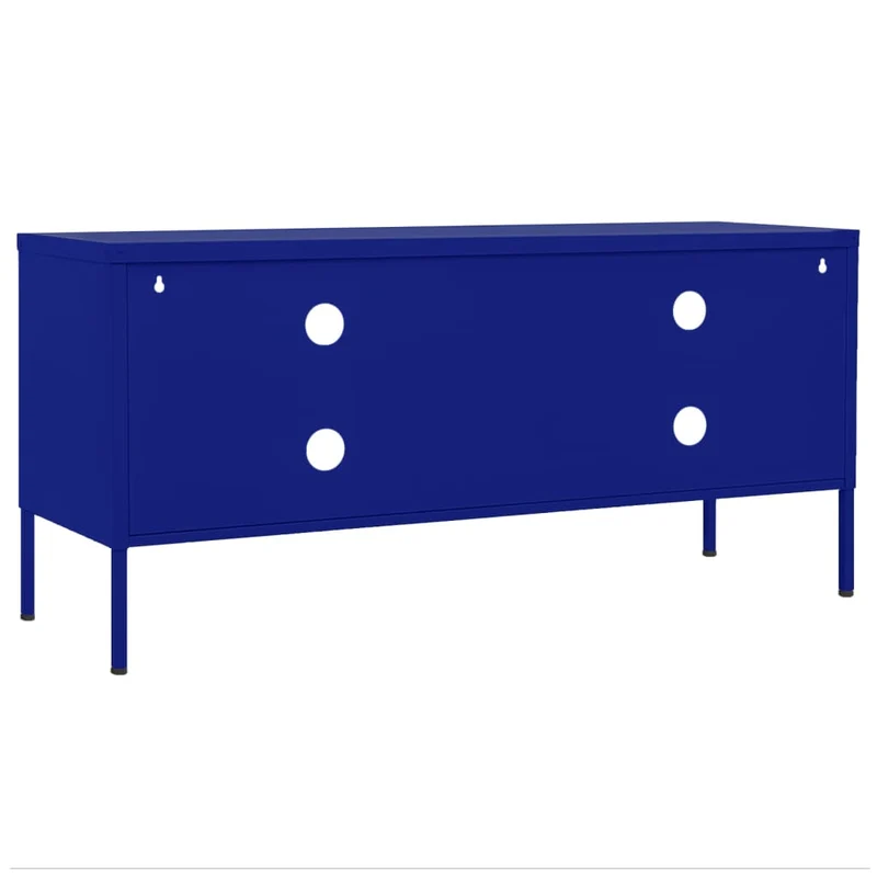 Meuble TV multimédia étagère télévision buffet téléviseur salle à manger salon chambre marine 105 x 35 x 50 cm Acier bleu 02_0027686