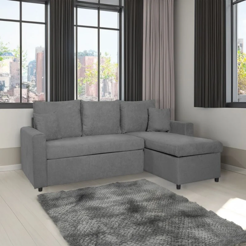 Divano con penisola reversibile e funzione letto colore grigio Enjoy23 Golf
