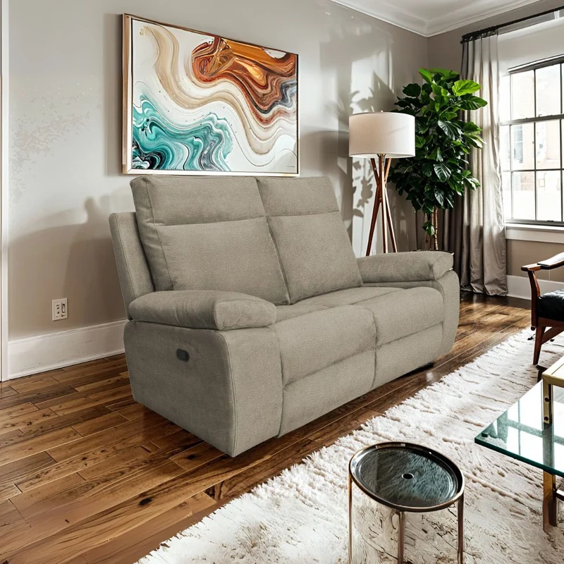 Divano 2 posti 2 recliner manuali colore cappuccino Milano
