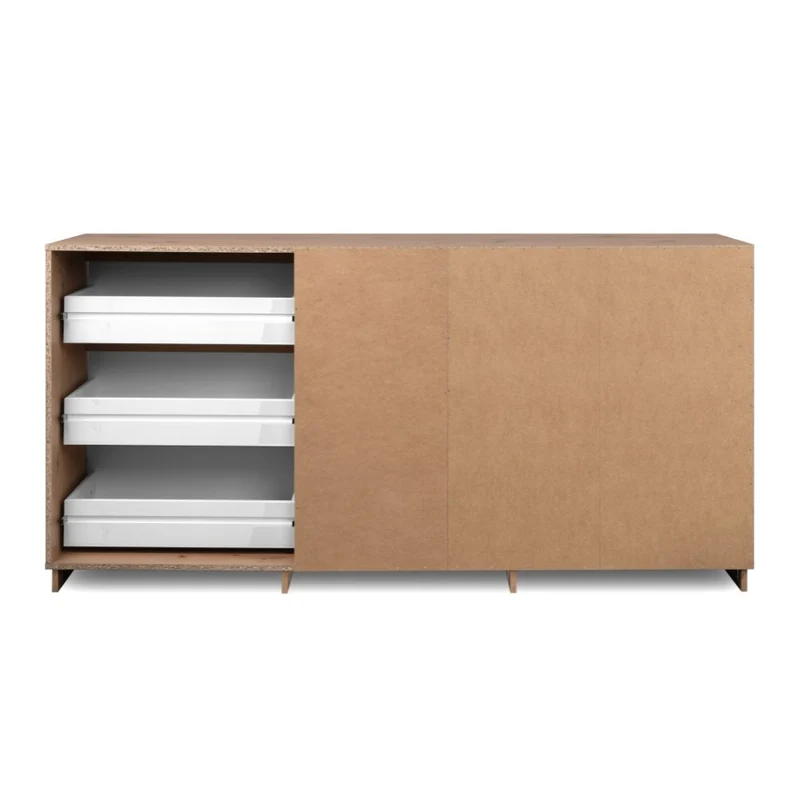 Credenza con 3 ante e 3 cassetti rovere e bianco 178x40x88H Phoenix 51A