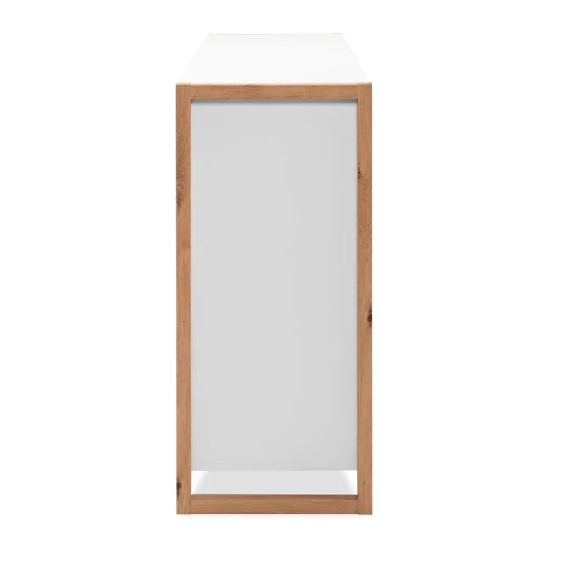 Credenza con 3 cassetti e 2 ante bianco e rovere 120x40x88H New Denver2