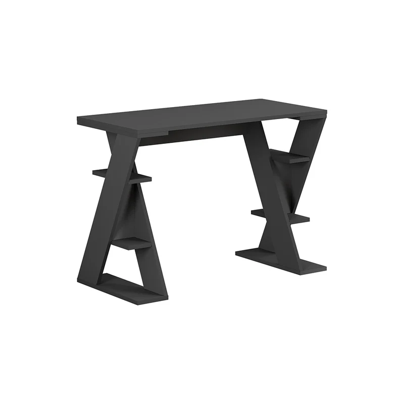 Scrivania con gambe a X e ripiani integrati 137x60x75 colore antracite Papillon