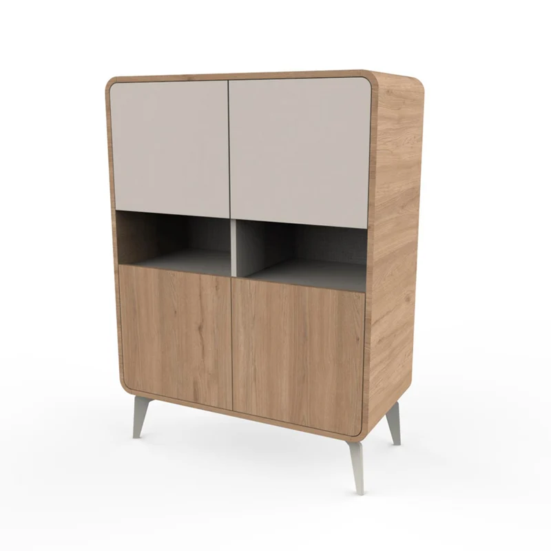 Mobile multiuso 4 ante e vani a giorno colore rovere sepet e cashmere Nubo