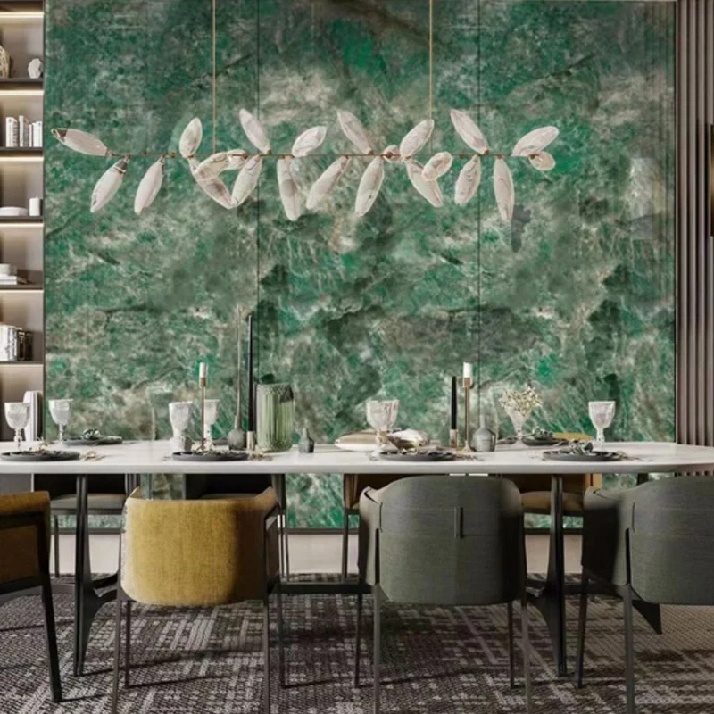 Pannello decorativo effetto marmo verde lucido 122x300 PANGH168