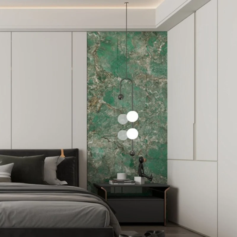 Pannello decorativo effetto marmo verde lucido 122x300 PANGH168